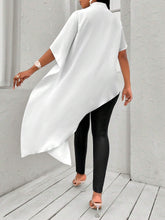 Solid Batwing Sleeve Asymmetrical Hem Blouse